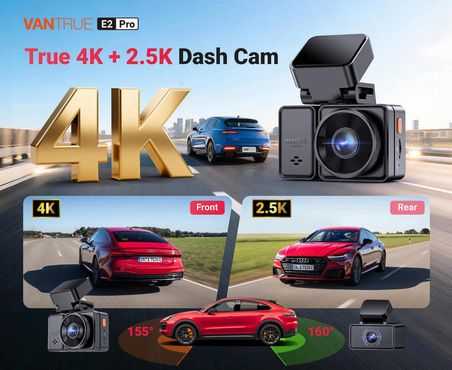 Vantrue Element2 Pro 4K UHD + 2.7K QHD 5Ghz Wi-Fi Araç İçi Kamera