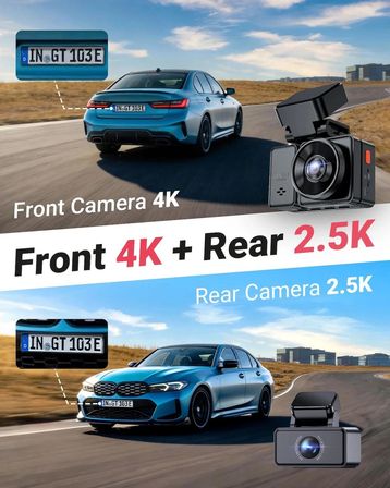 Vantrue Element2 Pro 4K UHD + 2.7K QHD 5Ghz Wi-Fi Araç İçi Kamera