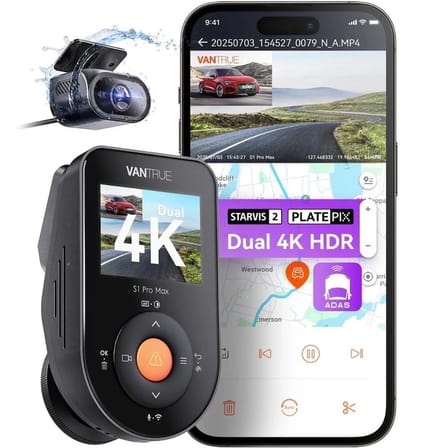 Vantrue S1 Pro Max 4k+4k UHD Ön Arka Çift Kameralı Ai Destekli Araç Kamerası