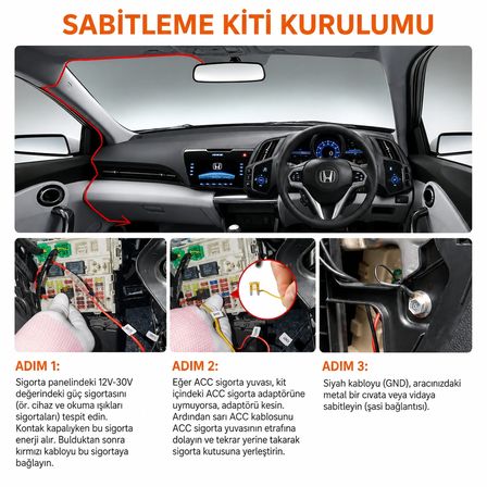 Vantrue VP03 Araç İçi Kamera Park Gözetimi Hardwire Kit Type-C 12-24V Düşük Voltaj Korumalı