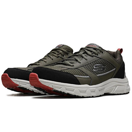 Skechers Oak Canyon-Verketta Mens Leather Outdoor Shoes Hakiki Deri Erkek Outdoor Yürüyüş Ayakkabısı Yeşil