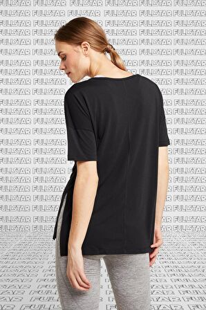 Nike Yoga Dri Fit Tee Black Solmaya Dayanıklı Dökümlü Rahat Tişört Siyah