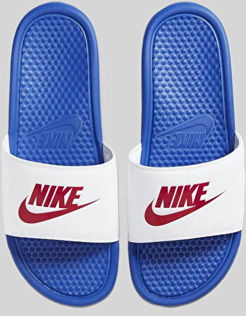 Nike Futura Benassi Slide Blue-White-Red Unisex Mavi-Beyaz Terlik Tek Bantlı