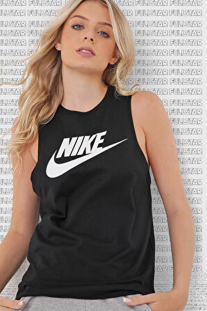 Nike Sportswear Futura Black Tank Kadın Günlük Stil Spor Atlet Siyah Beyaz
