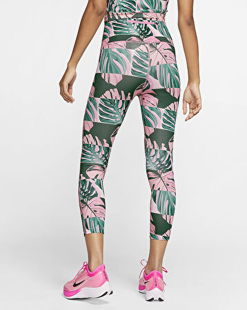 Nike Fast Dri-Fit 3 Cepli Yüksek Belli Koşu Taytı