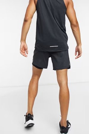 Nike Flex 2 in 1 Stride Men's Brief Running Shorts Fermuarlı 7"  Şort Siyah