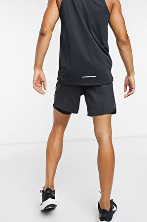 Nike Flex 2 in 1 Stride Men's Brief Running Shorts Fermuarlı 7"  Şort Siyah