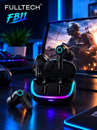 FB11 ENC 4 Mikrofonlu Oyuncu Kulaklığı – Bluetooth 5.4, Düşük Gecikmeli Gaming TWS Kablosuz Kulaklık (RGB Işıklı)
