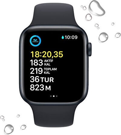 Apple Watch SE 2 GPS + Cellular 44mm Gece Yarısı Alüminyum Kasa ve Spor Kordon Akıllı Saat Outlet