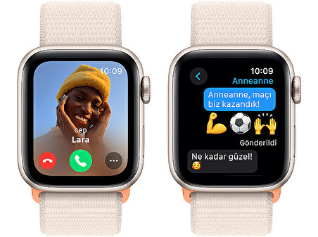 APPLE Watch SE 2023 GPS MR9W3TU/A  40 mm Yıldız Işığı Alüminyum Kasa ve Yıldız Işığı Spor Loop