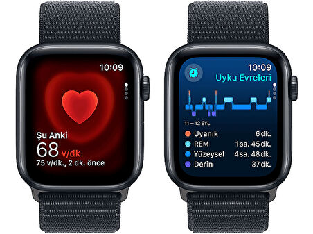 APPLE Watch SE 2023 GPS MREA3TU/A  44 mm Gece Yarısı Alüminyum Kasa ve Gece Yarısı Spor Loop