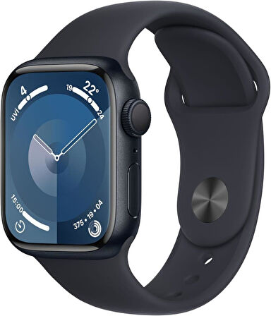 Apple Watch Series 9 GPS 41mm M-L Gece Yarısı Alüminyum Kasa ve Gece Yarısı Spor Kordon Akıllı Saat - Outlet