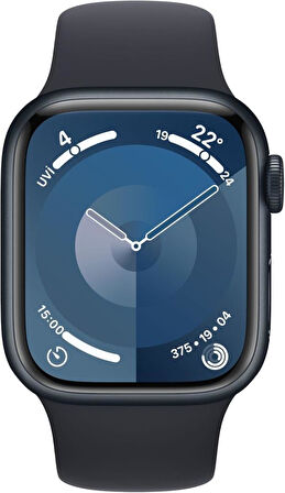 Apple Watch Series 9 GPS 41mm M-L Gece Yarısı Alüminyum Kasa ve Gece Yarısı Spor Kordon Akıllı Saat - Outlet