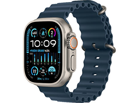 APPLE Watch Ultra 2 GPS + Cellular MREG3TU/A 49 mm Titanyum Kasa ve Mavi Ocean Kordon