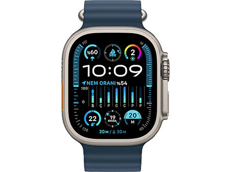APPLE Watch Ultra 2 GPS + Cellular MREG3TU/A 49 mm Titanyum Kasa ve Mavi Ocean Kordon