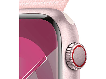 APPLE Watch Series 9 GPS + Cellular MRMM3TU/A  45 mm Pembe Alüminyum Kasa ve Uçuk Pembe Spor Loop