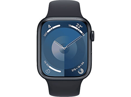 APPLE Watch Series 9 GPS + Cellular MRMV3TU/A  45 mm Grafit Paslanmaz Çelik Kasa ve Gece Yarısı Spor Kordon - S/M