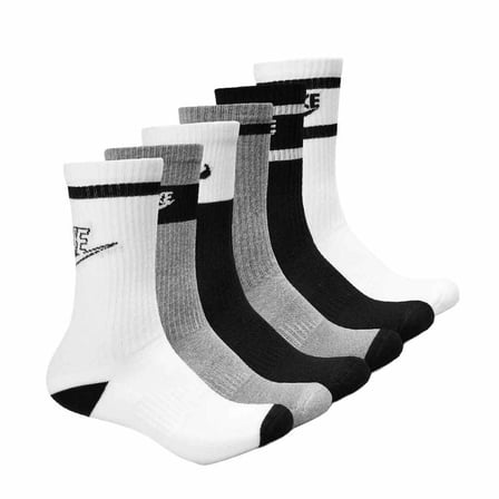 Everyday Cushioned Crew Socks 6 Çift Siyah-Gri-Beyaz Çorap