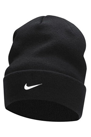 Nike Kid's Unisex Cuffed Beanıe Unisex Çocuk Manşetli Metal Swooshlu Bere Siyah