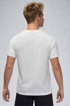 Nike Air Jordan Jumpan Short-Sleeve Crew Grafik Baskılı Erkek Günlük Tişört Beyaz Kırmızı 