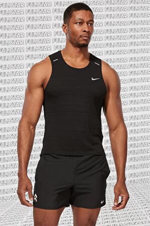 Nike Miler Running Dri Fit Training Running Tank Top Mat Siyah Erkek Atlet