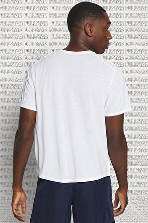 Nike Dri Fit Miler White T-Shirt Reflektörlü Amblemli Beyaz Erkek Koşu Spor Tişörtü