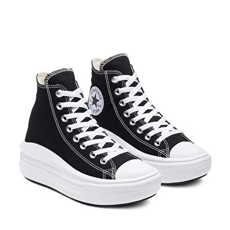 Converse Chuck Taylor All Star Move Platformlu Bilekli Sneaker Kanvas Boğazlı Ayakkabı Siyah 568497C