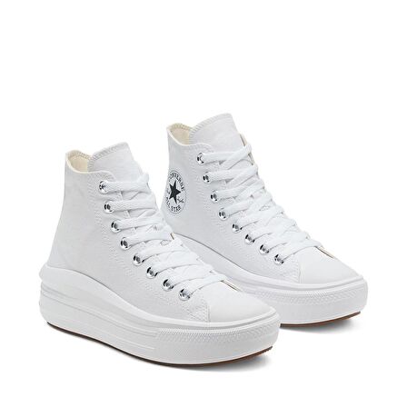 Converse Chuck Taylor All Star Move Platformlu Bilekli Sneaker Kanvas Boğazlı Ayakkabı Beyaz 568498C