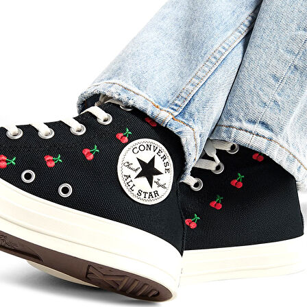 Chuck Taylor All Star Cherries Kadın Siyah Sneaker Ayakkabı A08142C