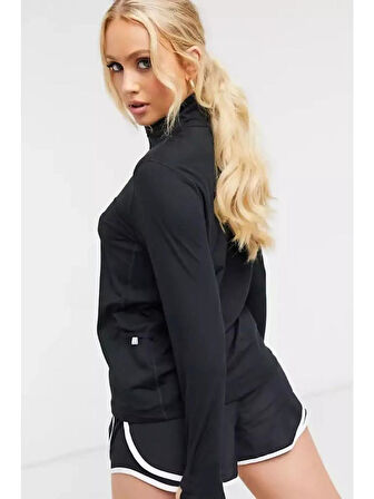 Dri-Fit Runnig Element Half Zip Long Kadın Siyah Çeyrek Fermuar Antreman Üstü