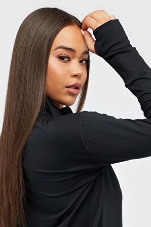 Nike Dri-Fit Element Women's Running Half Zip Top 1/4 Fermuarlı Koşu Antrenman Üstü Siyah