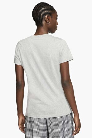Nike Sportswear Club SS Tee Gray Kısa Kollu Fit ince Kadın Tişörtü Gri