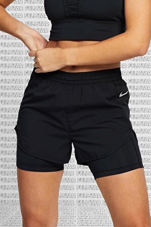 Nike Tempo Lux 2in1 Training Shorts ikisi Bir Arada Taytlı Kadın Şort Siyah