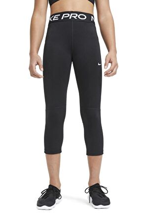 Nike Pro Dri Fit Girls Leggings Black Toparlayıcı Kız Çocuk Taytı Siyah