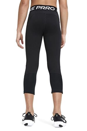 Nike Pro Dri Fit Girls Leggings Black Toparlayıcı Kız Çocuk Taytı Siyah