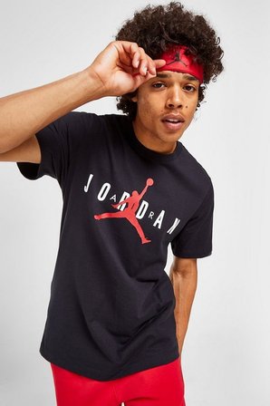 Nike Jordan Air Wordmark Graphic Tshirt Orange Jordan Grafik Baskılı Tişört Siyah