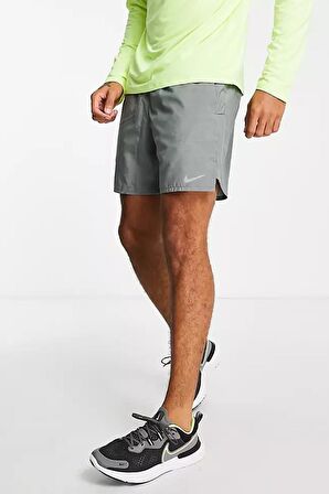 Nike Challenger Dri Fit 7'' 2 in 1 Running Shorts Gray ikisi Bir Arada Taytlı Koşu Şortu Gri