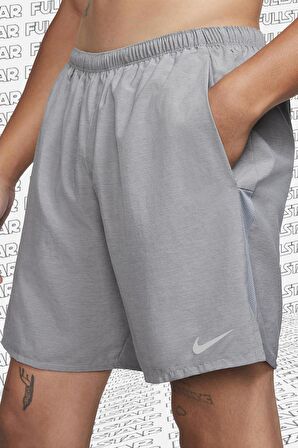 Nike Challenger Dri Fit 7'' Brief lined Running Shorts Slip Astarlı Koşu Şortu Gri