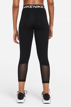 Nike Pro 365 Mid-Rise Crop Training Legging File Panelli Kadın Crop Tayt Siyah