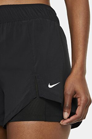 Nike Flex Essential 2-in-1 Training Shorts Taytlı Kadın Şortu Siyah