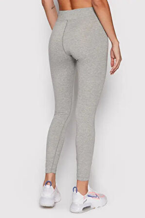 Nike Sportswear Essential Cotton Swoosh Leggings Gray Pamuklu Kadın Taytı Gri