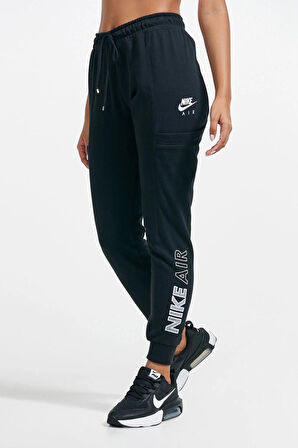 Nike Sportswear Air Fleece Mid Rise Kadın Yarı Şardonlu Eşofman Altı Siyah
