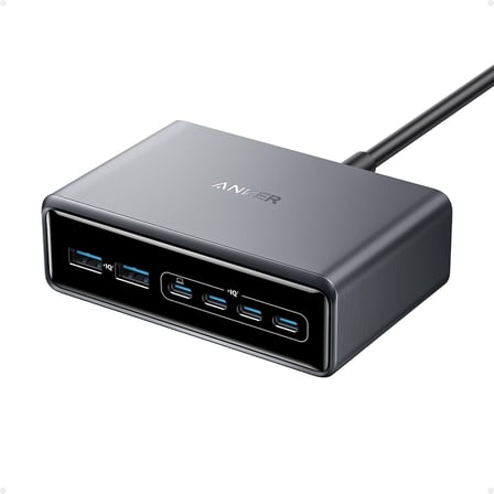 Anker Prime 200W Usb C Sarj Cihazi, 6 Baglanti Noktali Gan Sarj İ̇Stasyonu, Gumus A2683