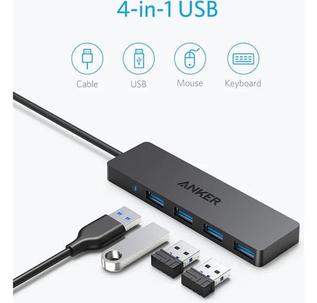  Anker 4-Port Ultra Slim USB 3.0 Hub - A7516 (Anker Türkiye Garantili)