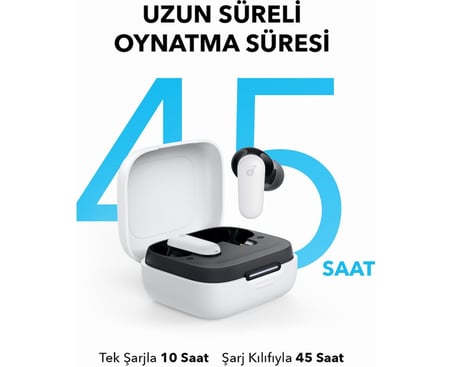  Anker Soundcore R50i NC Kulak İçi Bluetooth Kulaklık, Aktif Gürültü Engelleme, Beyaz, TWS Tasarım