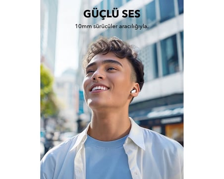  Anker Soundcore R50i NC Kulak İçi Bluetooth Kulaklık, Aktif Gürültü Engelleme, Beyaz, TWS Tasarım