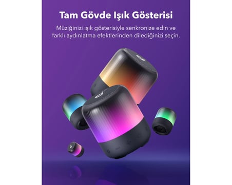 Anker Soundcore Glow Mini Taşınabilir Hoparlör - 360° Ses Bluetooth Hoparlör - Işık Gösterisi 