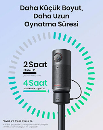ANKER Nebula Capsule Air Taşınabilir Projeksiyonlu Hoparlör Siyah D4112