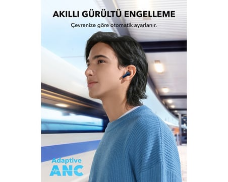  Anker Soundcore P40i Kulak İçi Bluetooth Kulaklık, Uyarlanabilir Gürültü Engelleme, Lacivert - A395