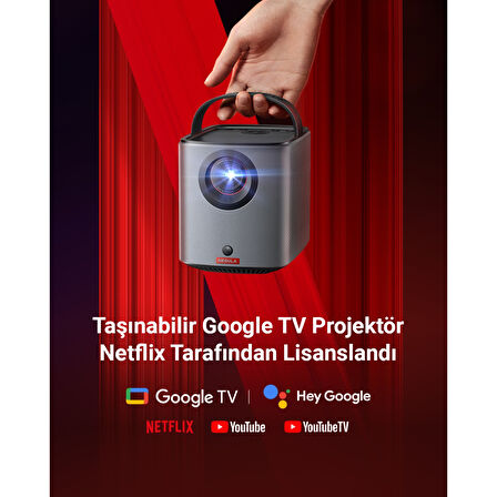Anker Nebula Mars 3 Air Akıllı Taşınabilir Projeksiyon Cihazı - Netflix Lisanslı - 400 ANSI-Lumen - Native 1080P - Dolby Digital Ses - 150 inç Görüntü - (Anker Türkiye Garantili)